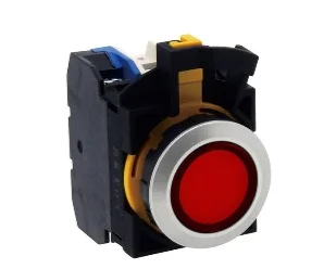 artiklikood: IDE_213682, nimetus: CW4L-M1E10Q4R, kirjeldus: Surunupp lambiga, tagastuv, madal, punane, 1xNO, 24 AC/DC
