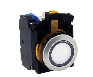 artiklikood: IDE_213994, nimetus: CW4L-M1E10QM4PW, kirjeldus: Surunupp lambiga, tagastuv, madal, valge, 1xNO, 230 VAC
