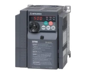 artiklikood: ME_247604, nimetus: FR-D740-050SC-EC SAGEDUSMUUNDUR, kirjeldus: Sagedusmuundur 400 VAC, 2,2 kW, IP20
6 A, @ 40 °C max 150% ülekoormust 3 s
5 A, @ 50 °C max 150% ülekoormust 3 s
Mõõdud (L x K x S) [mm]: 108 x 128 x 155,5, kaal: 1,4 kg
