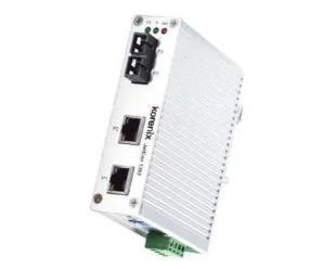 artiklikood: BE_F00V1302210300, nimetus: JetCon 1302-s, kirjeldus: 2x RJ45 10/100 TX <> 1x 100FX SC konverter
FX SC Single-Mode kuni 30 km
Toide: 18...27 VAC / 18...32 VDC
Releeväljundid: pordi häire
IP31, alumiiniumkorpus, Töötemperatuur: -10..+70°C
