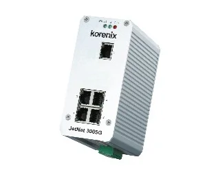 artiklikood: BE_F00N3005000003, nimetus: JetNet 3005G, kirjeldus: Tööstuslik 5G pordiga mittehallatav Ethernet switch
5 liidest 10/100/1000TX, Auto MDI/MDI-X
Dubleeritud toitesisendid: 10..60 VDC
Releeväljundid: pordi häire, toite häire
IP30, alumiiniumkorpus, Töötemperatuur: -40..+75°C
