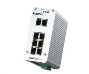 artiklikood: BE_F00N3008000006, nimetus: JetNet 3008, kirjeldus: Tööstuslik 8 pordiga mittehallatav Ethernet switch
8 liidest 10/100TX, Auto MDI/MDI-X
Dubleeritud toitesisendid: 10..60 VDC
Releeväljundid: pordi häire, toite häire
IP31, alumiiniumkorpus, Töötemperatuur: -10..+70°C
