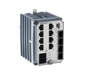 artiklikood: WEST_3643-0305, nimetus: Lynx-5512-E-F4G-T8G-LV, kirjeldus: Tööstuslik 12 pordiga hallatav Ethernet Switch / Router
