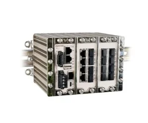 artiklikood: WEST_3641-4320, nimetus: RFI-219-F4G-T7G-F8, kirjeldus: Tööstuslik 19 pordiga hallatav Ethernet Switch / Router
7 x 10/100/1000 Mbit/s, Gigabit Ethernet TX, RJ-45
4 x 100/1000 Mbit/s, Ethernet FX või TX, SFP (nõutav transiiver)
8 x 100 Mbit/s, Ethernet FX või TX, SFP (nõutav transiiver)
–40 .. +70°C, 16 .. 60 VDC
