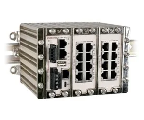 artiklikood: WEST_3641-4100, nimetus: RFI-219-T3G, kirjeldus: Tööstuslik 19 pordiga hallatav Ethernet Switch / Router
3 x 10/100/1000 Mbit/s, Ethernet TX, RJ-45
16 x 10/100 Mbit/s, Ethernet TX, RJ-45
–40 .. +70°C, 16 .. 60 VDC
