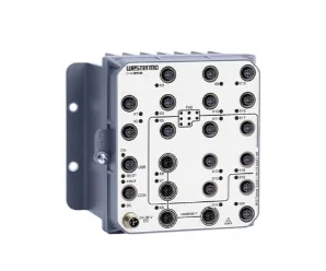 artiklikood: WEST_3635-1310, nimetus: Viper-120A-T4G-P8-HV, kirjeldus: EN 50155 Managed Gbps PoE  Switch
4 x 10/100/1000 Mbit/s, Ethernet TX, M12
16 x 10/100 Mbit/s, Ethernet TX, M12
–40 .. +70°C, 48 .. 110 VDC, IP67
