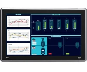 artiklikood: BE_640009505, nimetus: X2 pro 21 - B2, 21,5´´ HMI Operaatorpaneel, kirjeldus: Graafiline LCD TFT ekraan 21,5´´, värviline, Win CE
1920x1080, CPU Single Core 1GHz, 1,5GB prog.mälu, SD kaart
3xRS232/RS422/RS485, 2xEthernet 10/100 MBit, WEB, FTP
RTC, lisakaardi liides, USB, metallist korpus, IP65, 24VDC
