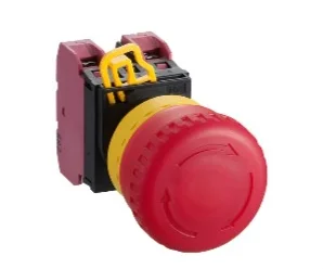 artiklikood: IDE_211453, nimetus: YW1L-V4E02Q4R, kirjeldus: Avarii-stopp surunupp lambiga, punane, 40mm, ava 22mm
2 x NC, 24 AC/DC, plastikkorpus
