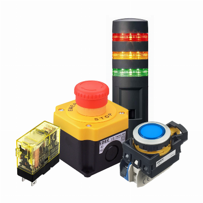 Releed, toiteplokid, nupud, lülitid, signaaltornid, DC UPSid, kontaktorid