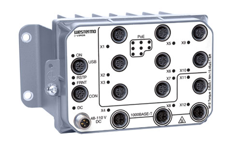Electrobit - Westermo POE hallatav Layer 2 switch Viper-112A-T3G-P8-HV