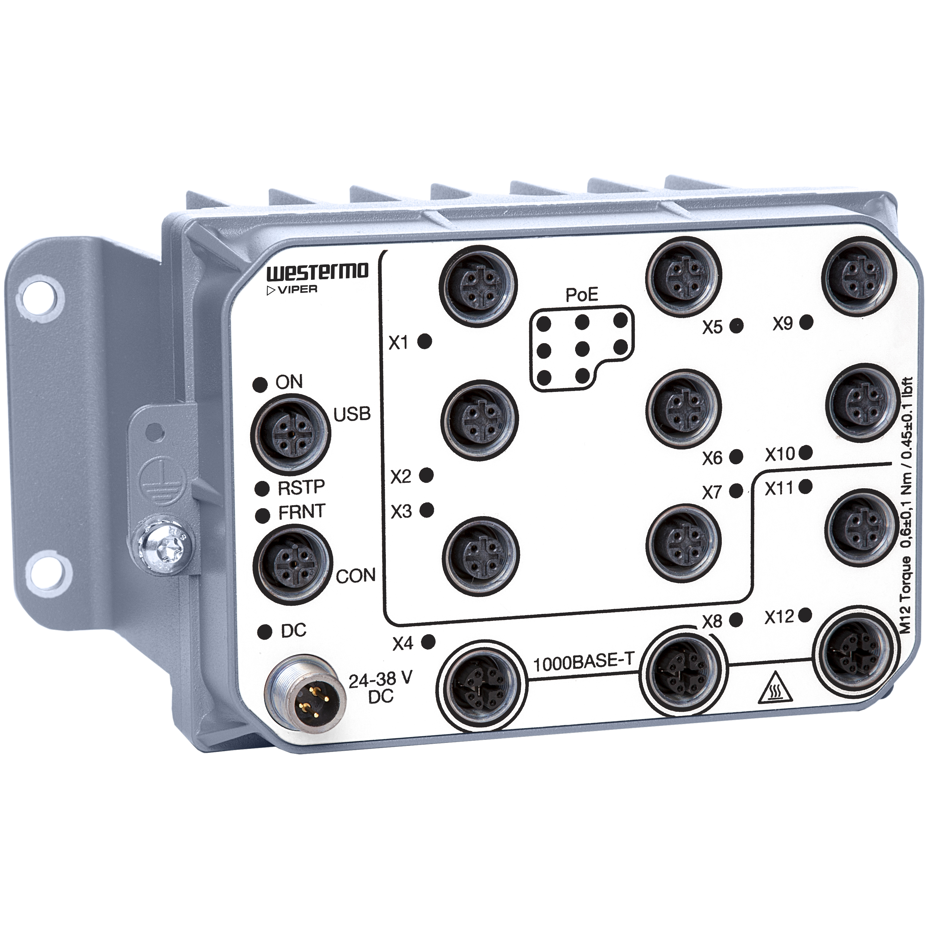 Electrobit - Westermo POE hallatav Layer 2 switch Viper-112A-T3G-P8-LV